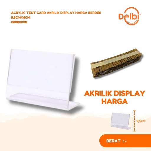 [08880038] ACRYLIC TENT CARD AKRILIK DISPLAY HARGA BERDIRI