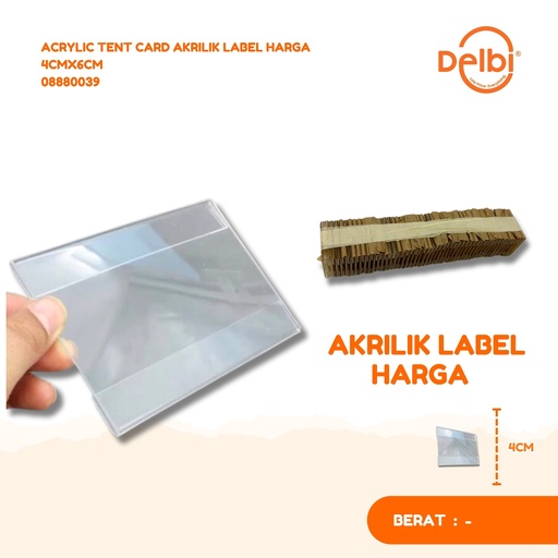 [08880039] ACRYLIC TENT CARD AKRILIK LABEL HARGA 