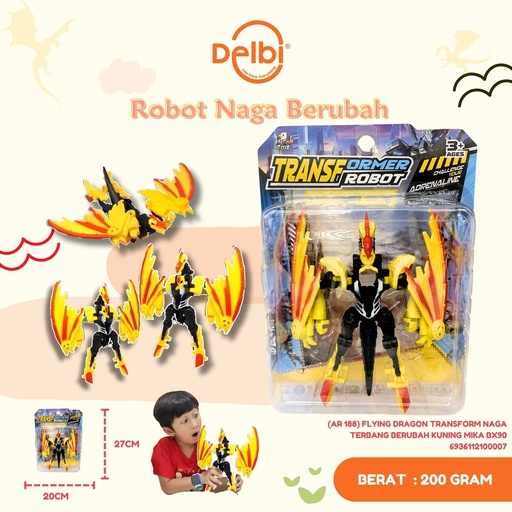 [6936112100007] (AR 188) FLYING DRAGON TRANSFORM NAGA TERBANG BERUBAH KUNING MIKA BX90