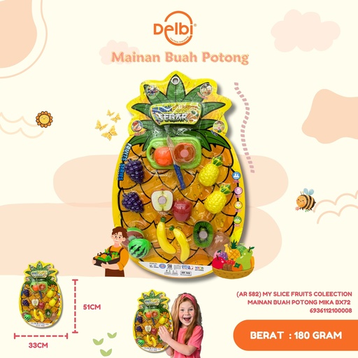 [6936112100008] (AR 582) MY SLICE FRUITS COLEECTION MAINAN BUAH POTONG MIKA BX72 