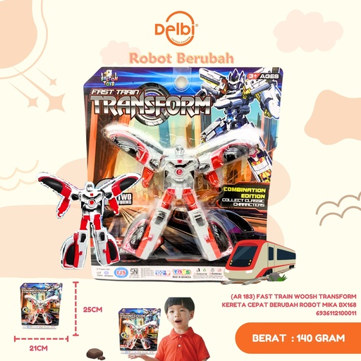 [6936112100011] (AR 183) FAST TRAIN WOOSH TRANSFORM KERETA CEPAT BERUBAH ROBOT MIKA BX168