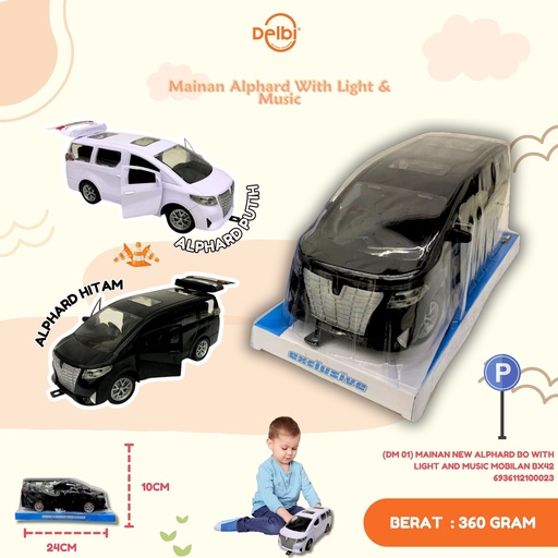 [6936112100023] (DM 01) MAINAN NEW ALPHARD BO WITH LIGHT AND MUSIC MOBILAN BX42