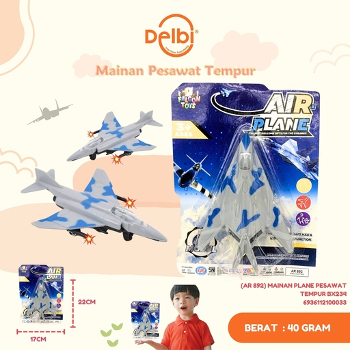 [6936112100033] (AR 892) MAINAN PLANE PESAWAT TEMPUR BX234