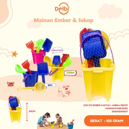 [6936112100037] (MX 07) EMBER CASTLE + ANEKA SEKOP MAINAN PASIR BX96