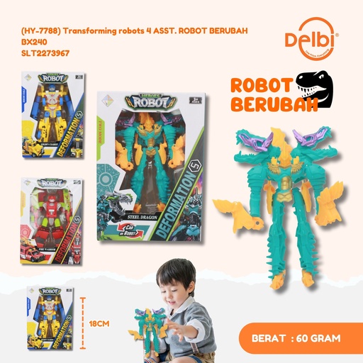 [SLT2273967] (HY-7788) Transforming robots 4 ASST. ROBOT BERUBAH BX240