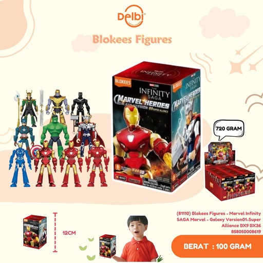 [858050008619] (81110) Mainan Blokees Figures - Marvel Infinity SAGA Marvel - Galaxy Version01-Super Alliance BX9 BX36
