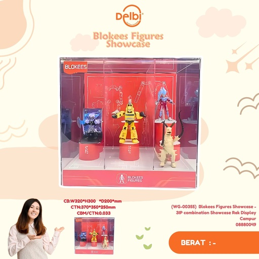 [08880049] (WG-00355)  Blokees Figures Showcase -   3IP combination Showcase Rak Display Campur  