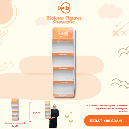 [08880051] (WG-00464) Blokees Figures - Showcase Big Floor Shelves Rak Display 
