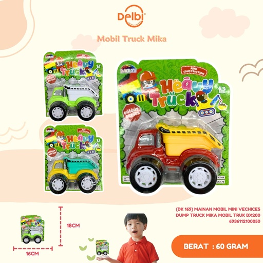 [6936112100050] (DK 169) MAINAN MOBIL MINI VECHICES DUMP TRUCK MIKA MOBIL TRUK BX200