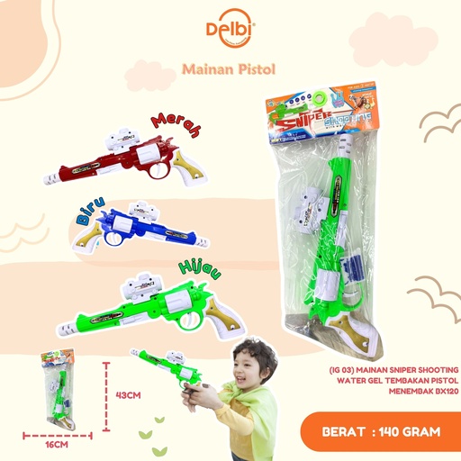 [6936112100061] (IG 03) MAINAN SNIPER SHOOTING WATER GEL TEMBAKAN PISTOL MENEMBAK BX120
