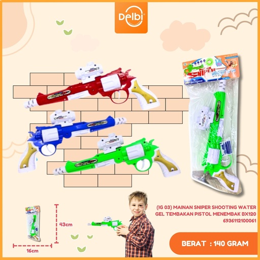 [6936112100061] (IG 03) MAINAN SNIPER SHOOTING WATER GEL TEMBAKAN PISTOL MENEMBAK BX120