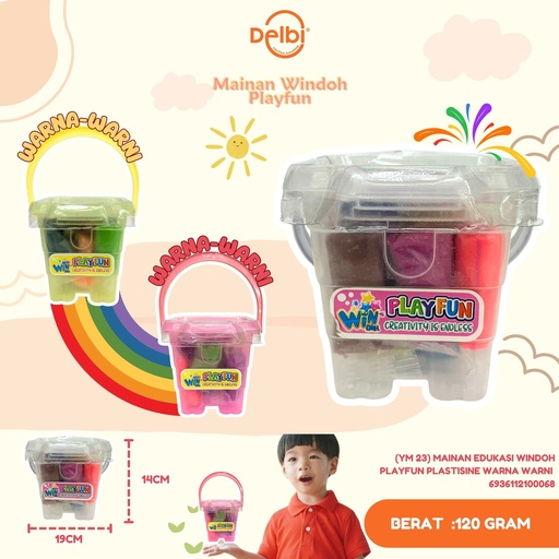 [6936112100068] (YM 23) MAINAN EDUKASI WINDOH PLAYFUN PLASTISINE WARNA WARNI 