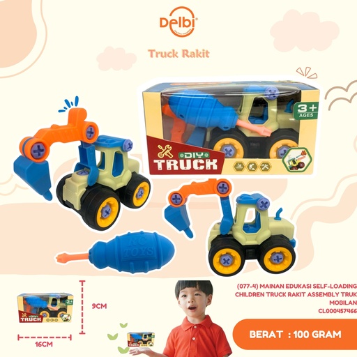 [CL000457466] (077-4) MAINAN EDUKASI SELF-LOADING CHILDREN TRUCK RAKIT ASSEMBLY TRUK MOBILAN