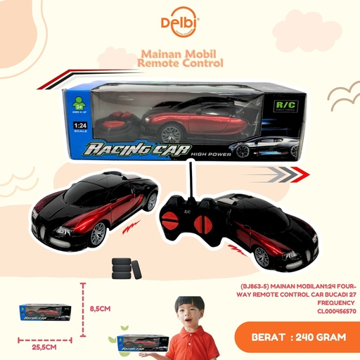 [CL000456570] (BJ863-5) MAINAN MOBILAN1:24 FOUR-WAY REMOTE CONTROL CAR BUCADI 27 FREQUENCY 