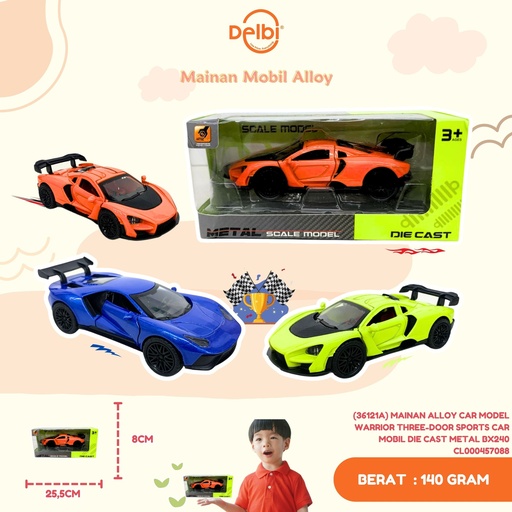 [CL000457088] (36121A) MAINAN ALLOY CAR MODEL WARRIOR THREE-DOOR SPORTS CAR MOBIL DIE CAST METAL BX240