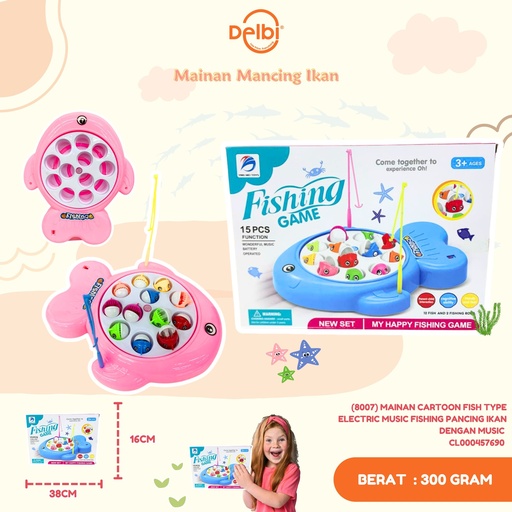[CL000457690] (8007) MAINAN CARTOON FISH TYPE ELECTRIC MUSIC FISHING PANCING IKAN DENGAN MUSIC  