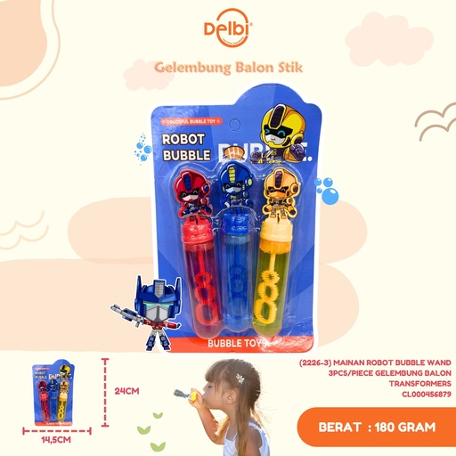 [CL000456879] (2226-3) MAINAN ROBOT BUBBLE WAND 3PCS/PIECE GELEMBUNG BALON TRANSFORMERS