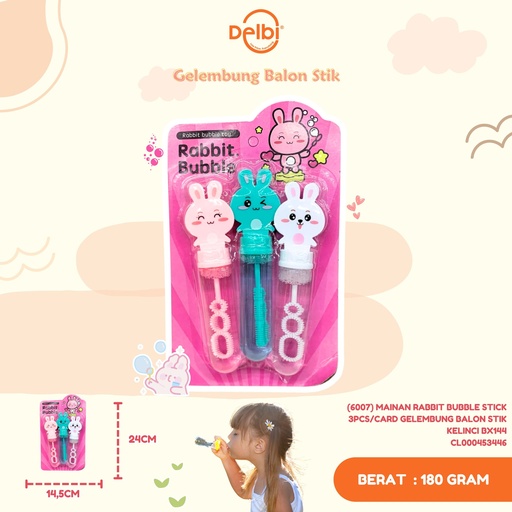 [CL000453446] (6007) MAINAN RABBIT BUBBLE STICK 3PCS/CARD GELEMBUNG BALON STIK KELINCI BX144