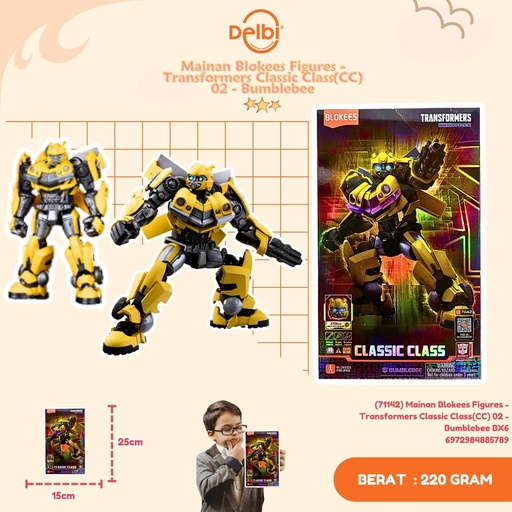 [6972984885789] (71142) Mainan Blokees Figures -  Transformers Classic Class(CC) 02 - Bumblebee BX6