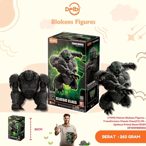 [6972984885802] (71144) Mainan Blokees Figures - Transformers Classic Class(CC) 04 - Optimus Primal Beast BX24