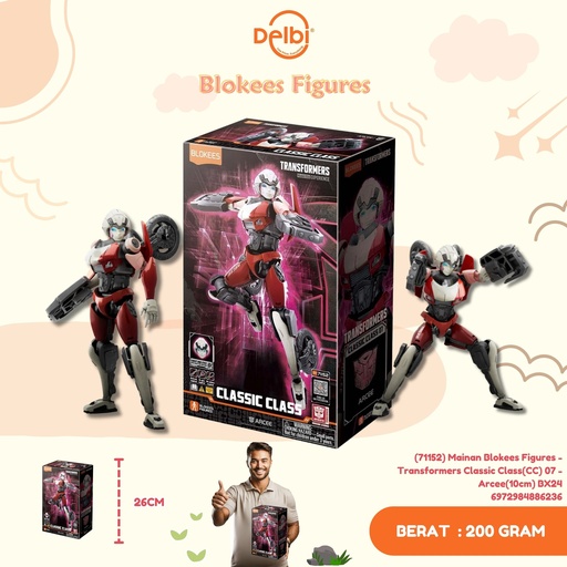 [6972984886236] (71152) Mainan Blokees Figures - Transformers Classic Class(CC) 07 -  Arcee(10cm) BX24
