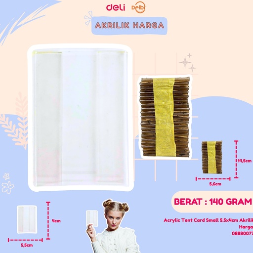 [08880077] Acrylic Tent Card Small 5.5x4cm Akrilik Harga 