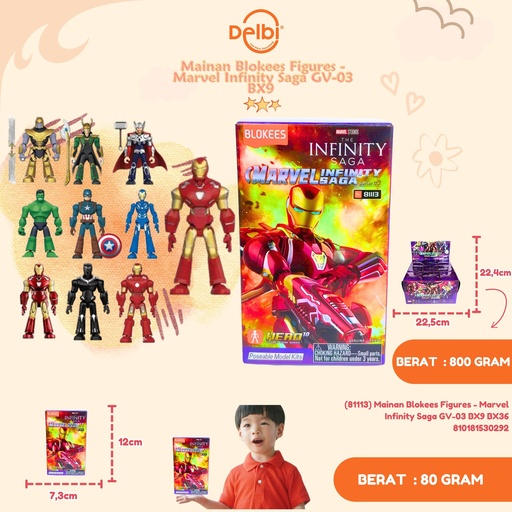 [810181530292] (81113) Mainan Blokees Figures - Marvel Infinity Saga GV-03 BX9 BX36