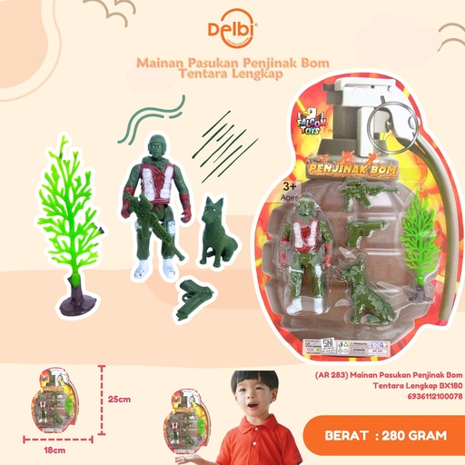 [6936112100078] (AR 283) Mainan Pasukan Penjinak Bom Tentara Lengkap BX180