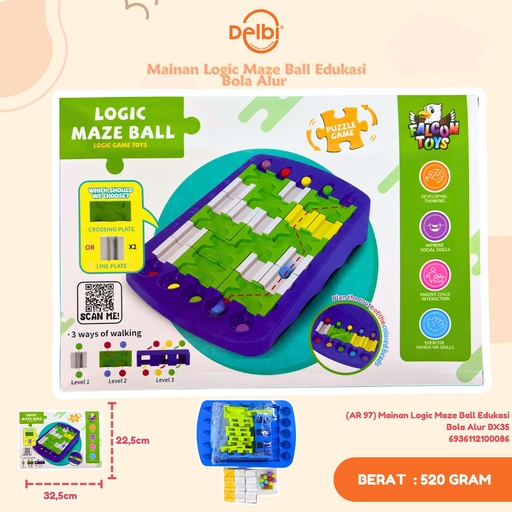 [6936112100086] (AR 97) Mainan Logic Maze Ball Edukasi Bola Alur BX35
