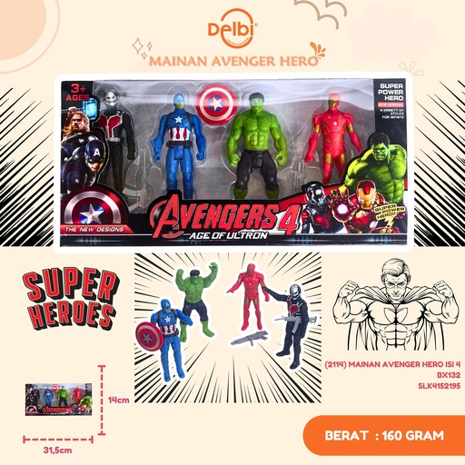 [SLK4152195] (2114) MAINAN AVENGER HERO ISI 4 BX132