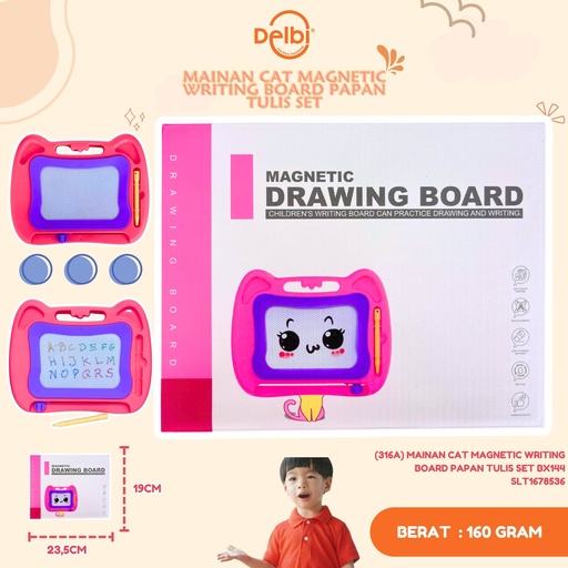 [SLT1678536] (316A) MAINAN CAT MAGNETIC WRITING BOARD PAPAN TULIS SET BX144
