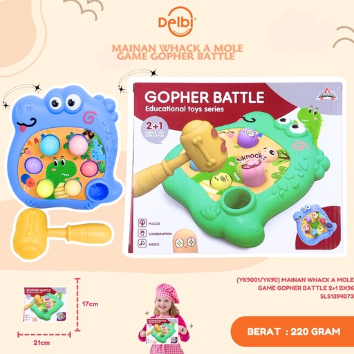 [SLS1394073] (YK9001/YK90) MAINAN WHACK A MOLE GAME GOPHER BATTLE 2+1 BX96