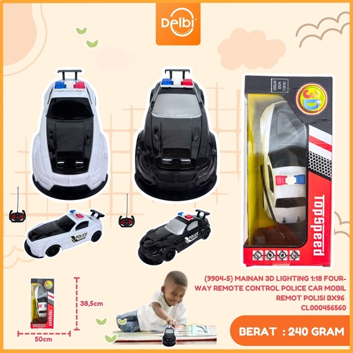 [CL000456560] (9904-5) MAINAN 3D LIGHTING 1:18 FOUR-WAY REMOTE CONTROL POLICE CAR MOBIL REMOT POLISI BX96 