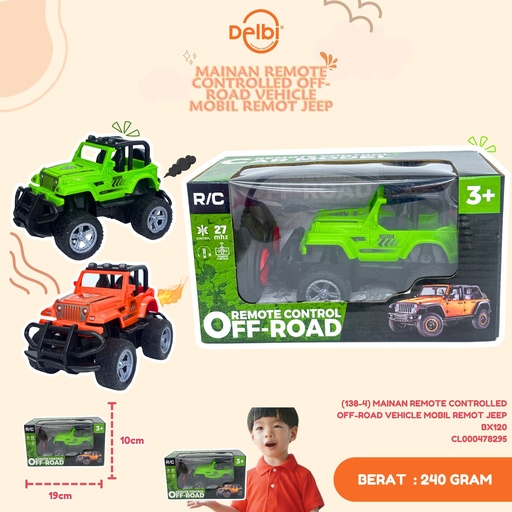 [CL000478295] (138-4) MAINAN REMOTE CONTROLLED OFF-ROAD VEHICLE MOBIL REMOT JEEP BX120
