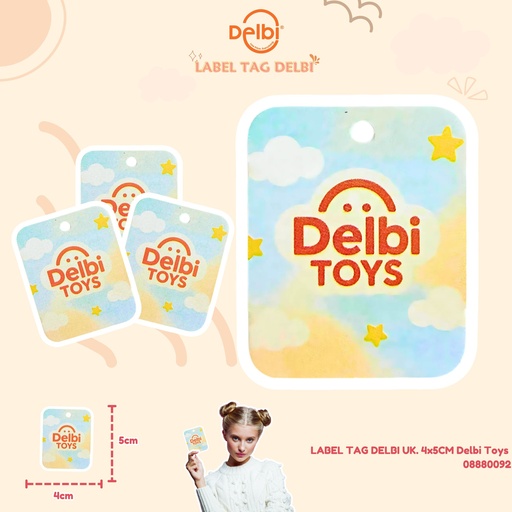 [08880092] LABEL TAG DELBI UK. 4x5CM Delbi Toys 