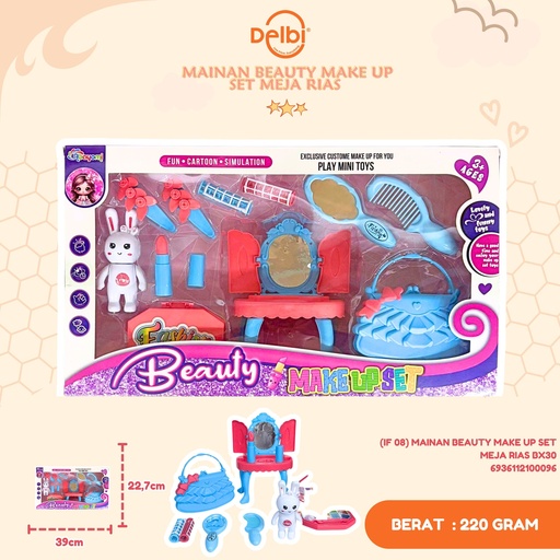 [6936112100096] (IF 08) MAINAN BEAUTY MAKE UP SET MEJA RIAS BX30