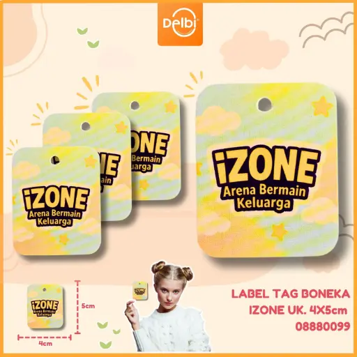 [08880099] LABEL TAG BONEKA IZONE UK. 4X5cm  