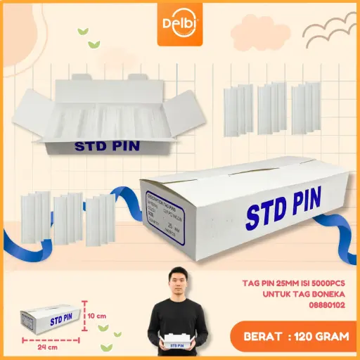 [08880102] TAG PIN 25MM ISI 5000PCS UNTUK TAG BONEKA