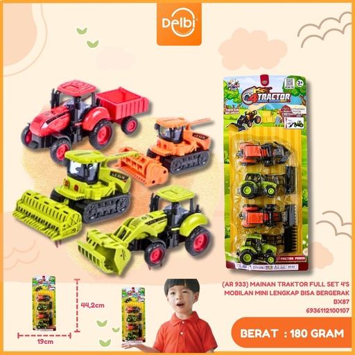 [6936112100107] (AR 933) MAINAN TRAKTOR FULL SET 4'S MOBILAN MINI LENGKAP BISA BERGERAK BX87