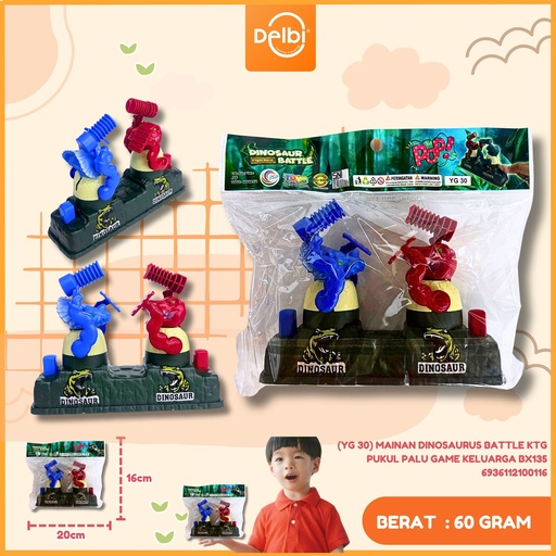 [6936112100116] (YG 30) MAINAN DINOSAURUS BATTLE KTG PUKUL PALU GAME KELUARGA BX135