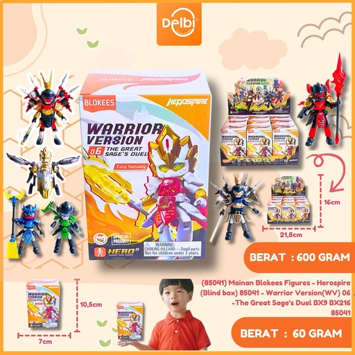 [6972984888469] (85041) Mainan Blokees Figures - Herospire (Blind box) 85041 - Warrior Version(WV) 06 -The Great Sage's Duel BX9 BX216