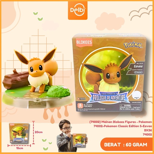 [810181530315] (74002) Mainan Blokees Figures - Pokemon 74002-Pokemon Classic Edition S-Eevee BX36