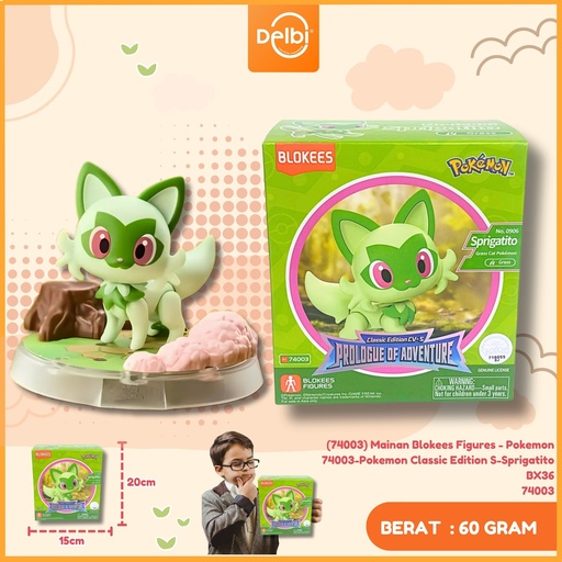 [810181530322] (74003) Mainan Blokees Figures - Pokemon 74003-Pokemon Classic Edition S-Sprigatito BX36