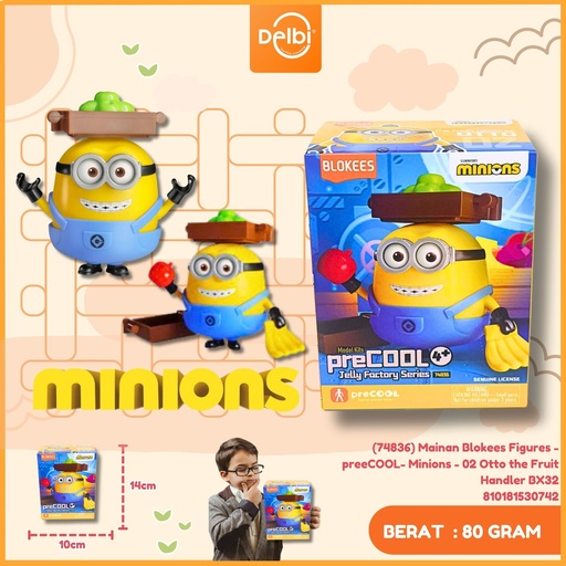 [810181530742] (74836) Mainan Blokees Figures - preeCOOL- Minions - 02 Otto the Fruit Handler BX32
