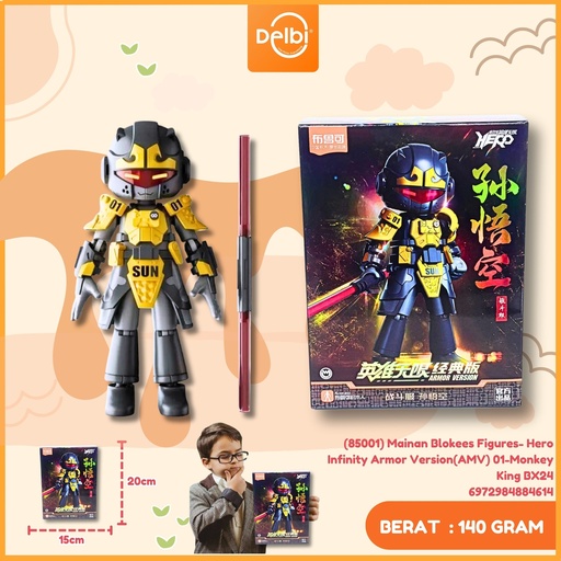 [6972984884614] (85001) Mainan Blokees Figures- Hero Infinity Armor Version(AMV) 01-Monkey King BX24