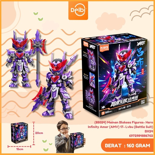 [6972984886762] (85024) Mainan Blokees Figures- Hero Infinity Amor (AMV) 17- Lvbu (Battle Suit) BX24
