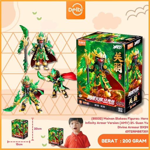 [6972984887301] (85032) Mainan Blokees Figures- Hero Infinity Armor Version (AMV) 21- Guan Yu Divine Armour BX24