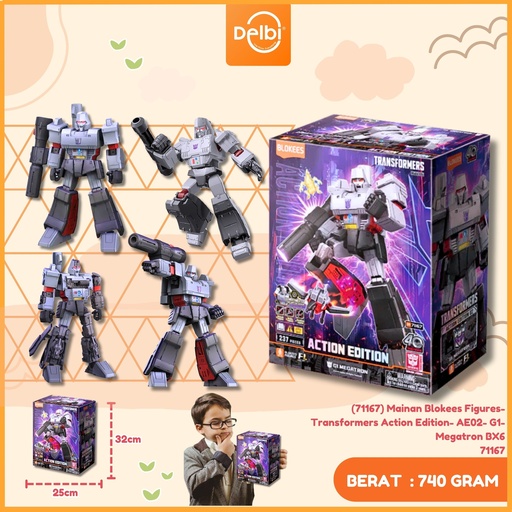 [858050008817] (71167) Mainan Blokees Figures- Transformers Action Edition- AE02- G1- Megatron BX6