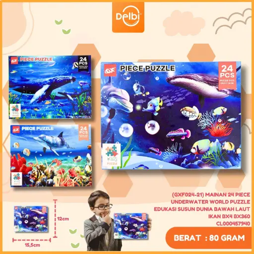 [CL000457940] (GXF024-21) MAINAN 24 PIECE UNDERWATER WORLD PUZZLE EDUKASI SUSUN DUNIA BAWAH LAUT IKAN BX4 BX360  