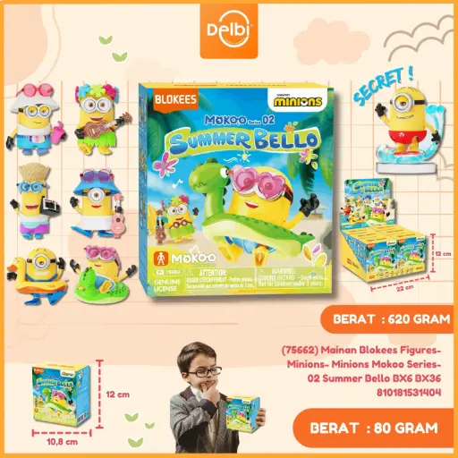 [810181531404] (75662) Mainan Blokees Figures- Minions- Minions Mokoo Series-02 Summer Bello BX6 BX36
